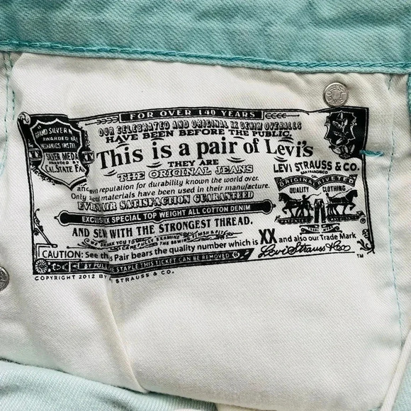 LEVI’S | 501 Original Denim Mint Mid-Rise Jeans Shorts Button Fly Size 30 - Picture 4 of 6
